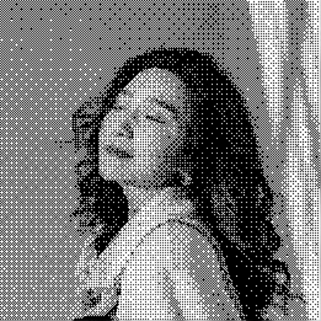 Grayscaled and Dithered with Bayer